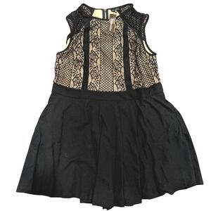 ZENOBIA NWT Black Nude Lace Skater Dress Jr PLUS 3XL 3X Sexy LBD NEW